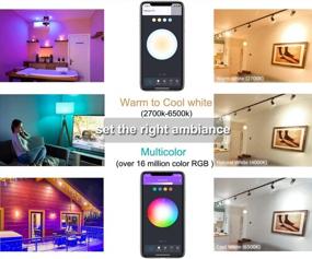 img 2 attached to Испытайте интеллектуальное освещение с помощью светодиодных ламп FrankEver WiFi Spotlight: совместимость с Alexa и Google Home, изменение цвета RGB, цоколь GU10, концентратор не требуется — упаковка из 4 штук!