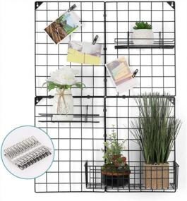 img 4 attached to NEX Wall Grid Panel With 3 Wire Baskets, Photo Picture Memo Board Room Decor DIY Wall Storage Organizer, 32.6'' X 23.8''