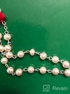 img 1 attached to 📿 Hedi HanlinCC 6mm Glass Pearl Beads Catholic Rosary with Lourdes Center Piece - Inspire Devotion with Exquisite Craftsmanship review by Robin Naber