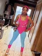 img 1 attached to 💪 Womens 80s Workout Costume with Neon Legging, Leotard, Headband, and Wristbands - Miaiulia 80s Accessories Set review by Matthew Wheeler