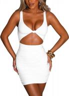kaximil sleeveless cut out ruched bodycon mini dress for women's club party логотип