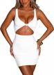 kaximil sleeveless cut out ruched bodycon mini dress for women's club party logo