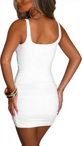 img 1 attached to Kaximil Sleeveless Cut Out Ruched Bodycon Mini Dress For Women'S Club Party