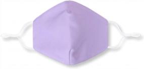 img 3 attached to Durable And Comfortable Taro Purple Cotton Face Mask With Adjustable Ear Loop - Perfect For All-Day Wear