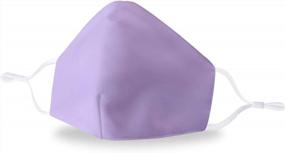 img 4 attached to Прочная и удобная хлопковая маска для лица Taro Purple с регулируемой ушной петлей - идеально подходит для ношения в течение всего дня