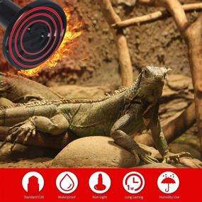 img 2 attached to 🔥 AOMRYOM 150W Ceramic Heat Emitter Infrared Reptile Heat Lamp Bulb for Lizard Snake Coop Chicken Tortoise Aquarium Pet Brooder - Non-Luminous 24hr Heat Source - Black (2 Pack)