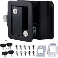 🔒 rv travel trailer entry door lock with paddle deadbolt - black camper door latch handle for enhanced security on the road logo