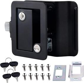 img 4 attached to 🔒 RV Travel Trailer Entry Door Lock with Paddle Deadbolt - Black Camper Door Latch Handle for Enhanced Security on the Road