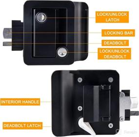 img 2 attached to 🔒 RV Travel Trailer Entry Door Lock with Paddle Deadbolt - Black Camper Door Latch Handle for Enhanced Security on the Road