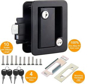 img 1 attached to 🔒 RV Travel Trailer Entry Door Lock with Paddle Deadbolt - Black Camper Door Latch Handle for Enhanced Security on the Road