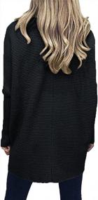 img 2 attached to Caracilia Women'S Irregular Hem Turtleneck Pullover Knit Top With Long Sleeves For Casual Wear