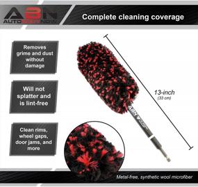 img 1 attached to Effortlessly Clean Car Wheels With ABN 12In Power Woolie Cleaning Brush For Drill – 1/4In Drive, Control Grip, And Rim Cleaner Brush