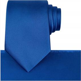 img 4 attached to Sophisticated & Stylish: KissTies Satin Wedding Tie Set With Pocket Square