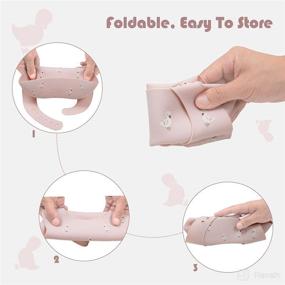 img 1 attached to Little Dimsum Silicone Baby Bibs: Soft, Comfortable, and Waterproof Bibs with Food Catcher - Ideal 🍽️ for Feeding Toddlers! Easy to Clean with Easy Wipe Feature - Comes in Duck & Sheep Design