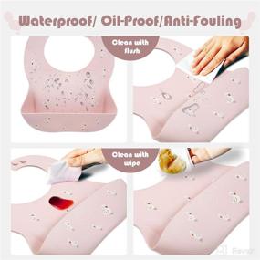 img 2 attached to Little Dimsum Silicone Baby Bibs: Soft, Comfortable, and Waterproof Bibs with Food Catcher - Ideal 🍽️ for Feeding Toddlers! Easy to Clean with Easy Wipe Feature - Comes in Duck & Sheep Design