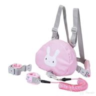 🐰 cute rabbit backpack with anti-lost rope & key lock - toddler safety belt, walking safety belt for children, 8.2 feet baby protection belt логотип
