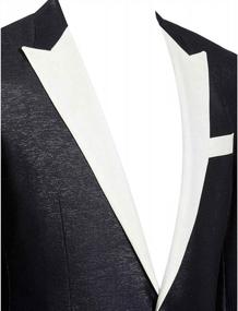 img 3 attached to HBDesign Mens 1 Piece 1 Button White Peak Lapel Slim Fit Party Tux Black