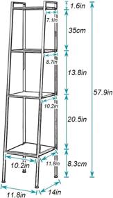 img 2 attached to Soges 4-Tier Industrial Ladder Shelf Bookcase, Metal Storage Rack Shelves For Books, Plants & Flowers Display Stand - White (RZR-LXH-TJ30W)