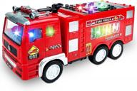 toysery fire truck toy for kids with siren, lights & extending ladder - bump and go red toddler toys for boys логотип