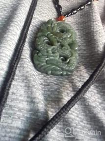 img 8 attached to Hand-Carved Natural Green Jade Pendant Necklace - 100% Pure Gemstone Amulet for Men or Women with Fine Polishing, Available in Boutique
