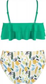 img 3 attached to Adorable And Chic: SHEKINI Floral Ruffle Two-Piece Swimsuits For Girls
