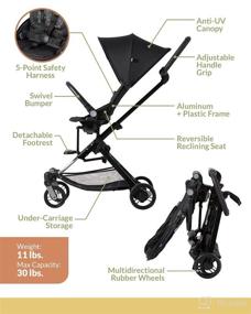 img 3 attached to 🚼 Unilove Bubble Black Lightweight Stroller: On-The-Go 2-in-1 Solution