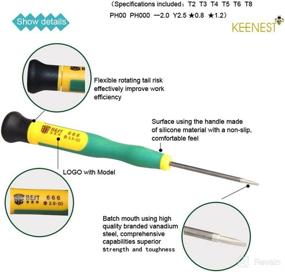 img 3 attached to Premium 12in1 Precision Screwdriver Repair Tool Set - Torx T2 T3 T4 T5 T6 T8, Pentalobe 0.8 1.2MM (TS1 TS4), Phillips PH00 PH000, Tri-point Y2.5, Slotted, for Cell Phones and Tablets