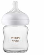 philips avent glass natural baby bottle with natural response nipple, clear, 4oz, 1pk, scy910/01 логотип
