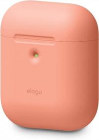 img 4 attached to Противоскользящий силиконовый защитный чехол Elago для Apple AirPods 2 Чехол для беспроводной зарядки - Видимый передний светодиод - Персиковый цвет - Зарегистрирован патент