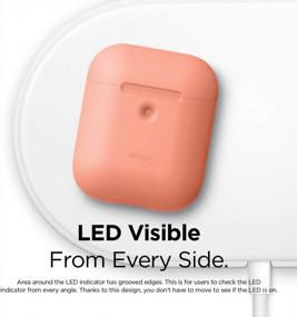 img 2 attached to Противоскользящий силиконовый защитный чехол Elago для Apple AirPods 2 Чехол для беспроводной зарядки - Видимый передний светодиод - Персиковый цвет - Зарегистрирован патент