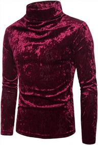 img 3 attached to Stylish Mens Velvet Turtleneck Pullover Top With Slim Fit And Long Sleeves