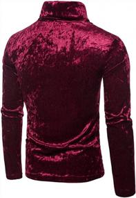 img 2 attached to Stylish Mens Velvet Turtleneck Pullover Top With Slim Fit And Long Sleeves
