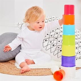 img 3 attached to 🧸 Early Learning Centre Stacking Cups: Sensory, Problem-Solving & Hand-Eye Coordination Baby Toy - 10 Colorful Cups with Numbers (Amazon Exclusive)