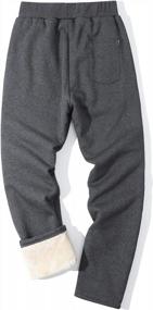 img 3 attached to Flygo Men'S Fleece Pants Winter Warm Joggers Pants Active Sherpa Lined Sweatpants