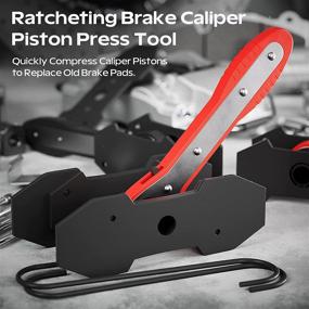 img 3 attached to 🔧 THOROAD Brake Caliper Press Tool: Efficient Compression and Spreading with Ratcheting Design and 2 Steel Plates