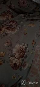 img 6 attached to Набор пододеяльников для пуховых одеял Vintage Farmhouse Grey с цветочным принтом: 100% матовый хлопок, ультрамягкое одеяло с застежкой-молнией, размер королевы, 3 шт.