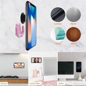 img 1 attached to HOMEFOX Multi-Surface Holder Car Mount 3 Pack Compatible For Popsocket Holder Grips Hand-Free Device Support Accessories Home Office Desk Wall Mount Cute Cat With Strong Adhesive Sticky Gel Pad