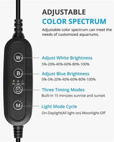 img 2 attached to 🐠 NICREW AquaLux White and Blue LED Aquarium Light - Adjustable Intensity, Timer, Sunrise & Sunset Function - 6W, 12-18 Inch