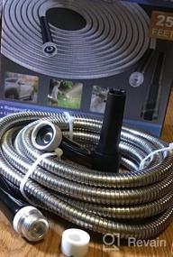 img 5 attached to 🌼 Fudesy 75FT Stainless Steel Metal Garden Hose - Heavy Duty and Durable Water Hose with Adjustable Nozzle, Six Spray Modes for Outdoor Yard. No Kink and Tangle Free - Lightweight, Flexible, and Easy to Store