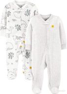 👶 simple joys by carter's unisex babies' 2-way zip thermal footed sleep and play set, pack of 2 логотип