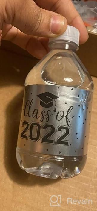 img 1 attached to Customize Your Graduation Party With Mini Chocolate Bar Wrappers: Class Of 2023 Graduation Stickers In School Colors - 45 Pack (Silver Black) review by Mariah Garrett