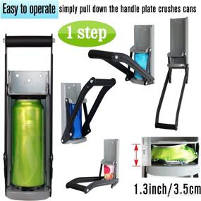 img 2 attached to Laffeya 16 oz Can Crusher Bottle Opener - Eco-Friendly, Aluminum Can Crushers, Metal Wall Mounted Soda Beer Smasher Recycling Tool (16oz, Gray)