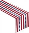 patriotic watercolor table runner - 4th of july and memorial day decorations for your indoor and outdoor party, kitchen and dining table - independence day star and stripe design - 13 x 72 inches logo