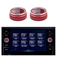 🚗 vw volkswagen accessories - lecart red metal decal stickers for jetta passat golf beetle polo volume vol tune knob covers - enhance car interior decoration trims logo