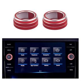 img 4 attached to 🚗 VW Volkswagen Accessories - LECART Red Metal Decal Stickers for Jetta Passat Golf Beetle Polo Volume VOL Tune Knob Covers - Enhance Car Interior Decoration Trims