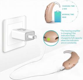 img 3 attached to Rechargeable Digital Hearing Amplifier For Adults & Seniors, BTE Personal Assist With Noise Cancellation - 1 Pack