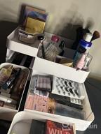 img 1 attached to White Makeup Organizer For Vanity - Cosmetic Storage Box With Drawers, Large Desk Organizer For Lipstick, Brushes, Skincare, Lotions, Perfumes, Eyeshadow & Nail Polish Bathroom Countertops review by Larry Cho