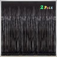 add sparkle to your party with black tinsel foil fringe curtains - pack of 2 by melsan logo