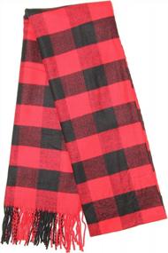 img 2 attached to Winter Essential: Achillea Classic Cashmere Feel Tartan Plaid Scarf For Men And Women