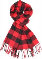 winter essential: achillea classic cashmere feel tartan plaid scarf for men and women logo